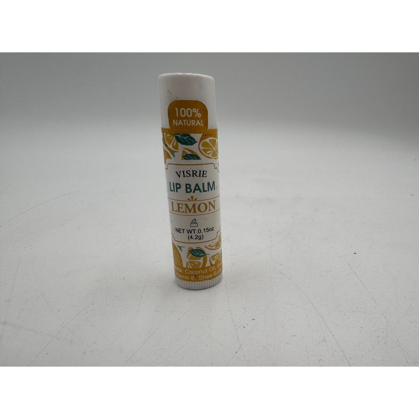Visrie Lemon Lip Balm 100% Natural for Moisturize Dry & Chapped Lips - 0.15 oz