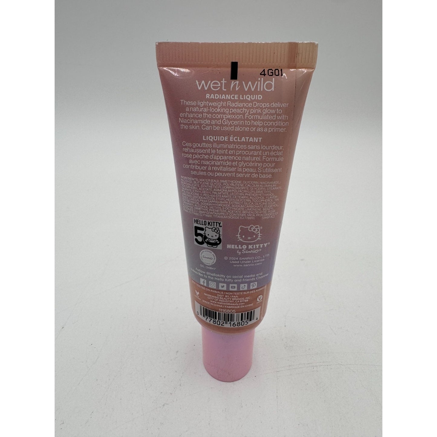 Wet N Wild Hello Kitty Radiance Liquid Niacinamide & Glycerin Formula 1.18 Fl Oz