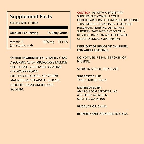 Amazon Elementes Vitamin C 1000mg 300Tablets