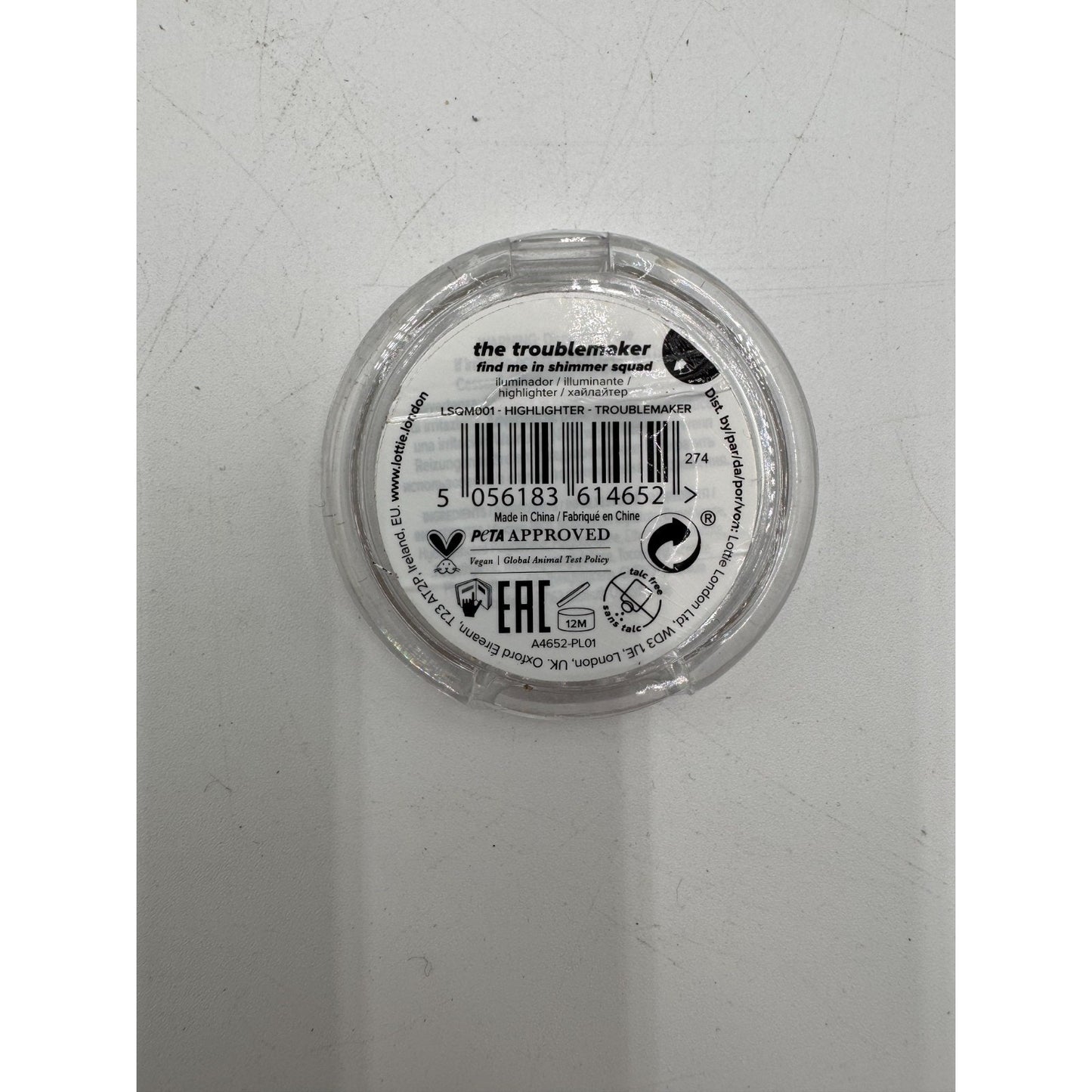 Lottie London Highlighter Powder The Troublemaker Women's Shimmer Finish 0.08 oz