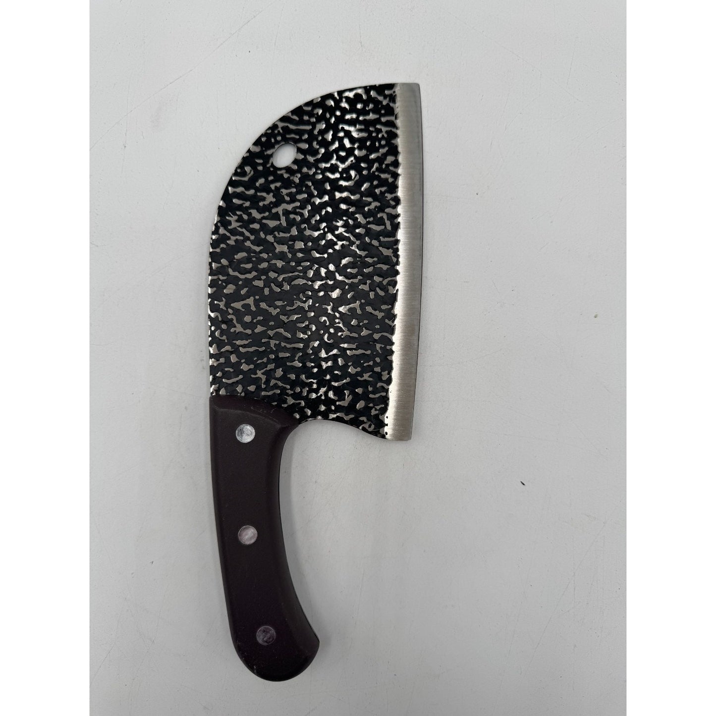 Stainless Steel Blade Serbian Knife Brown Ergonomic Wooden Handle Full-Tang