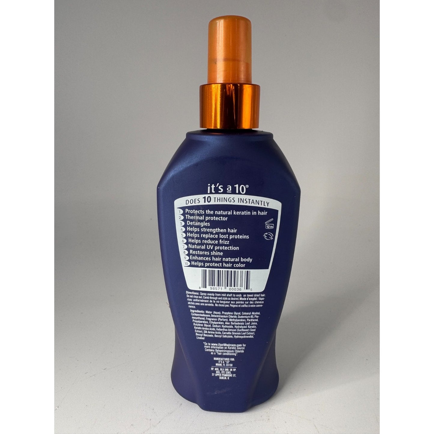 It's a 10 Miracle Leave-In Plus Keratin Heat Protection for All Hair Type 10 Oz