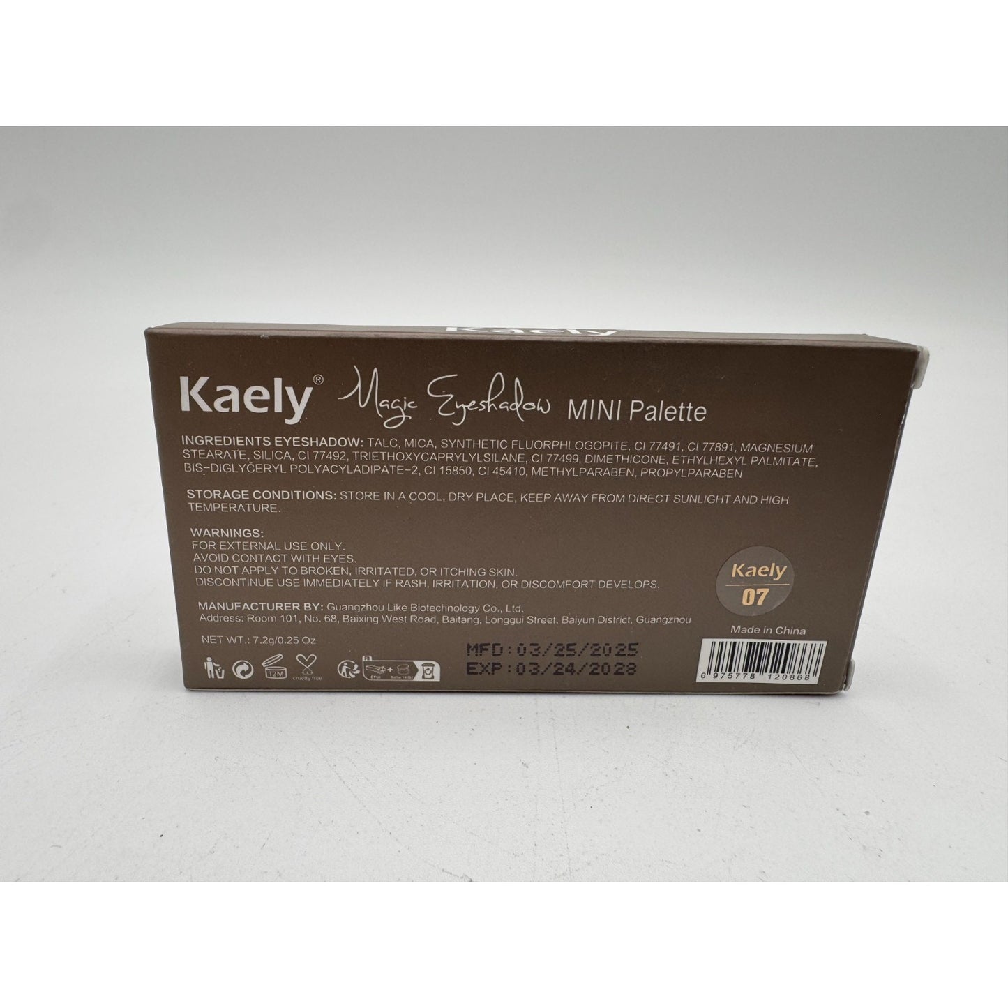 Kaely Magic Eyeshadow 6 Color Mini Palette Shade #07 0.25 oz Eye Shadow Makeup