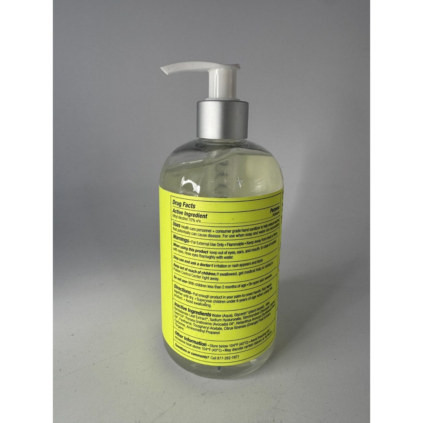 Lemyn Organics Medical Grade Hand Sanitizer Gel Deeply Hydrating 12 fl oz/ 355ml