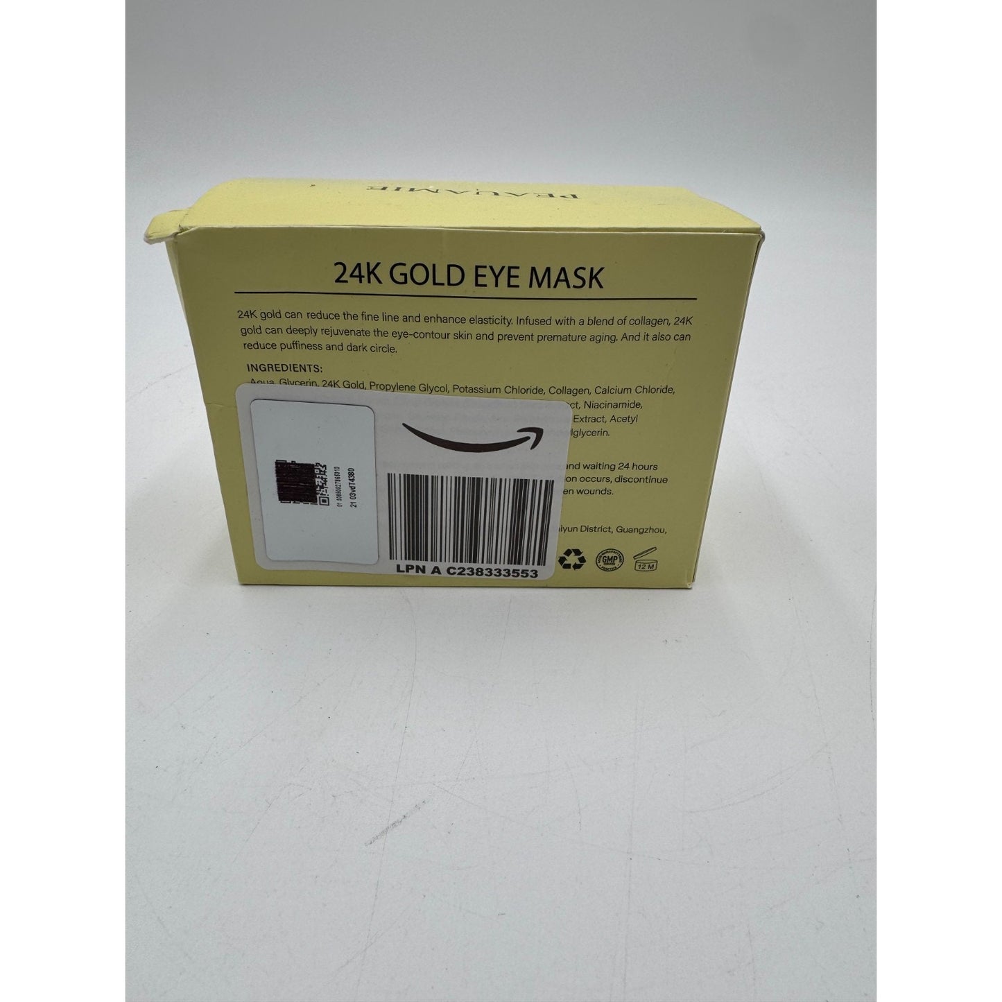 Peauamie 24K Gold Eye Masks Reduce Puffiness for All Skin Types 6g (30 Pairs)