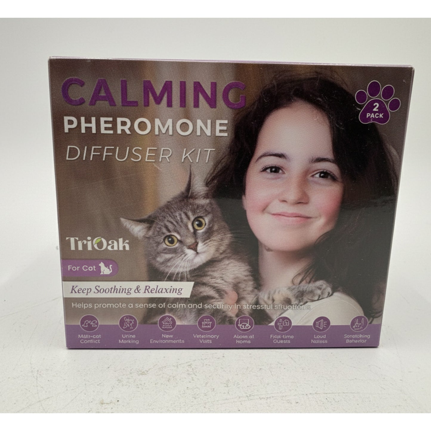 Trioak Calming Pheromone Diffuser Kit Keep Soothing and Relaxing For Cat 2-Pack
