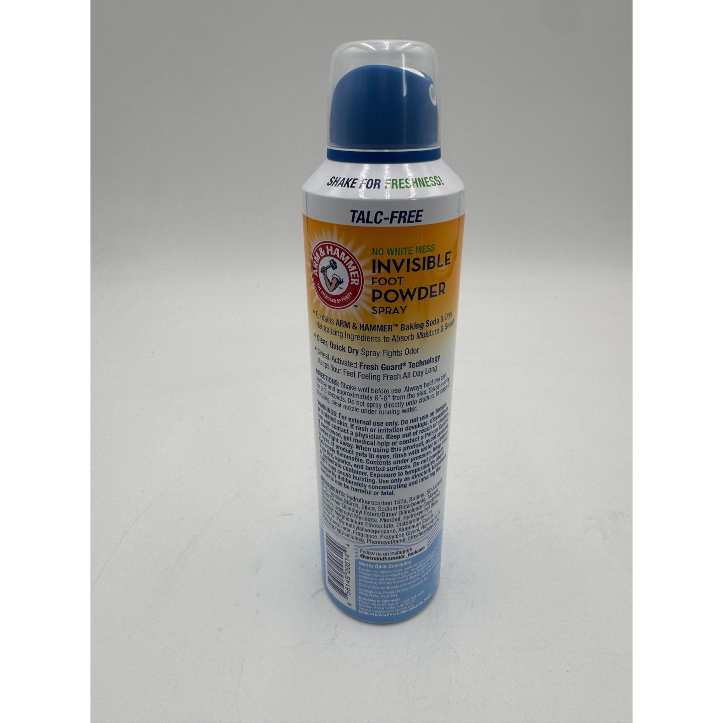 Arm & Hammer Invisible Foot Powder Spray Controls Sweat & Absorbs Moisture 7 Oz