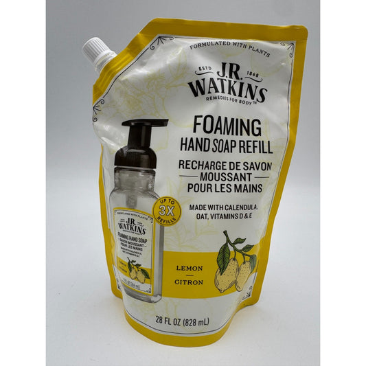 J.R. Watkins Foaming Hand Wash Soap Refill Plant Based Lemon and Citron 28 Fl Oz
