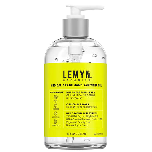Lemyn Organics Medical-Grade Hand Sanitizer Gel Deeply Hydrating - 12 Fl Oz-
