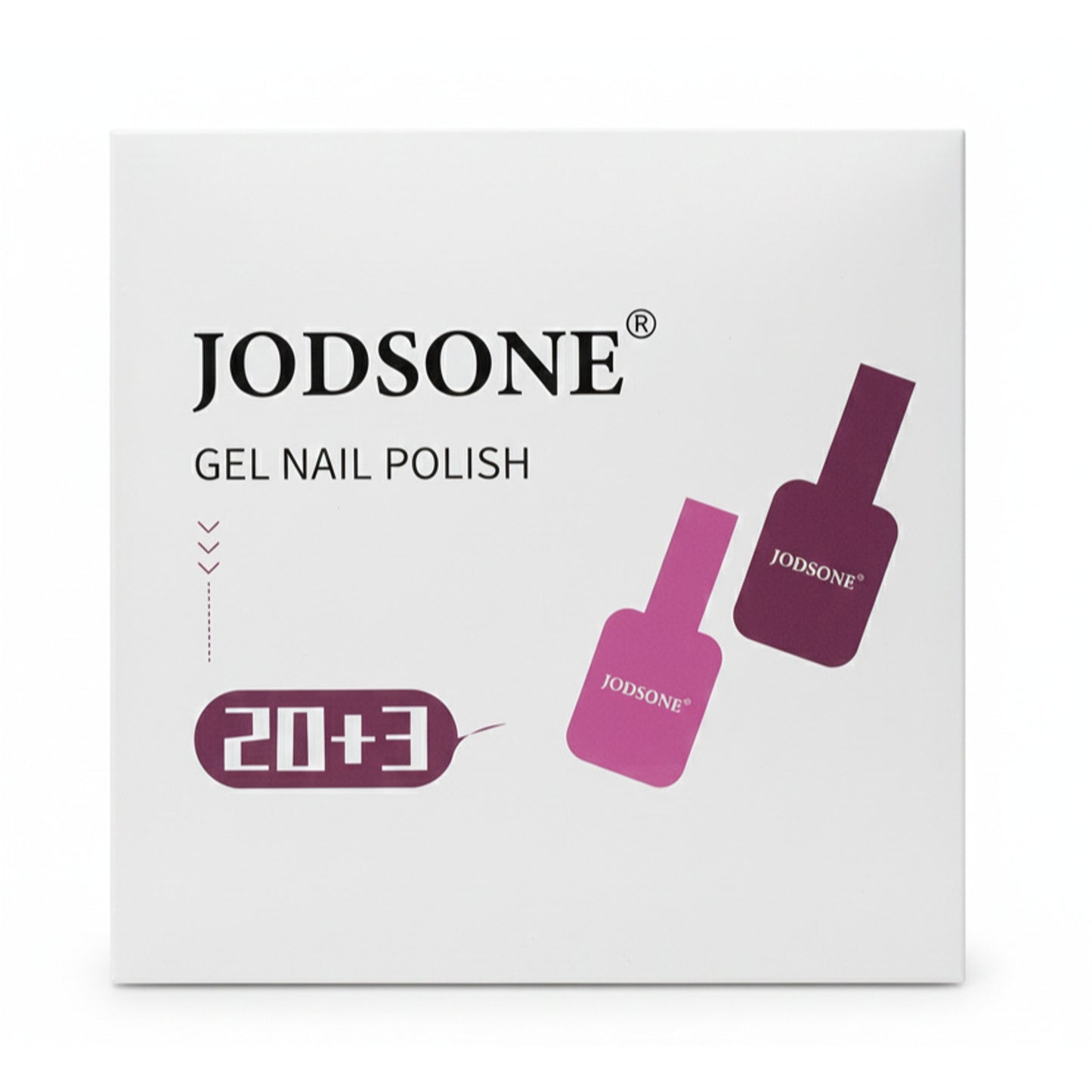 Jodsone 23SET-01B Gel Nail Polish Kit w/ Base Coat, Glossy Top & Matte Top Coat-