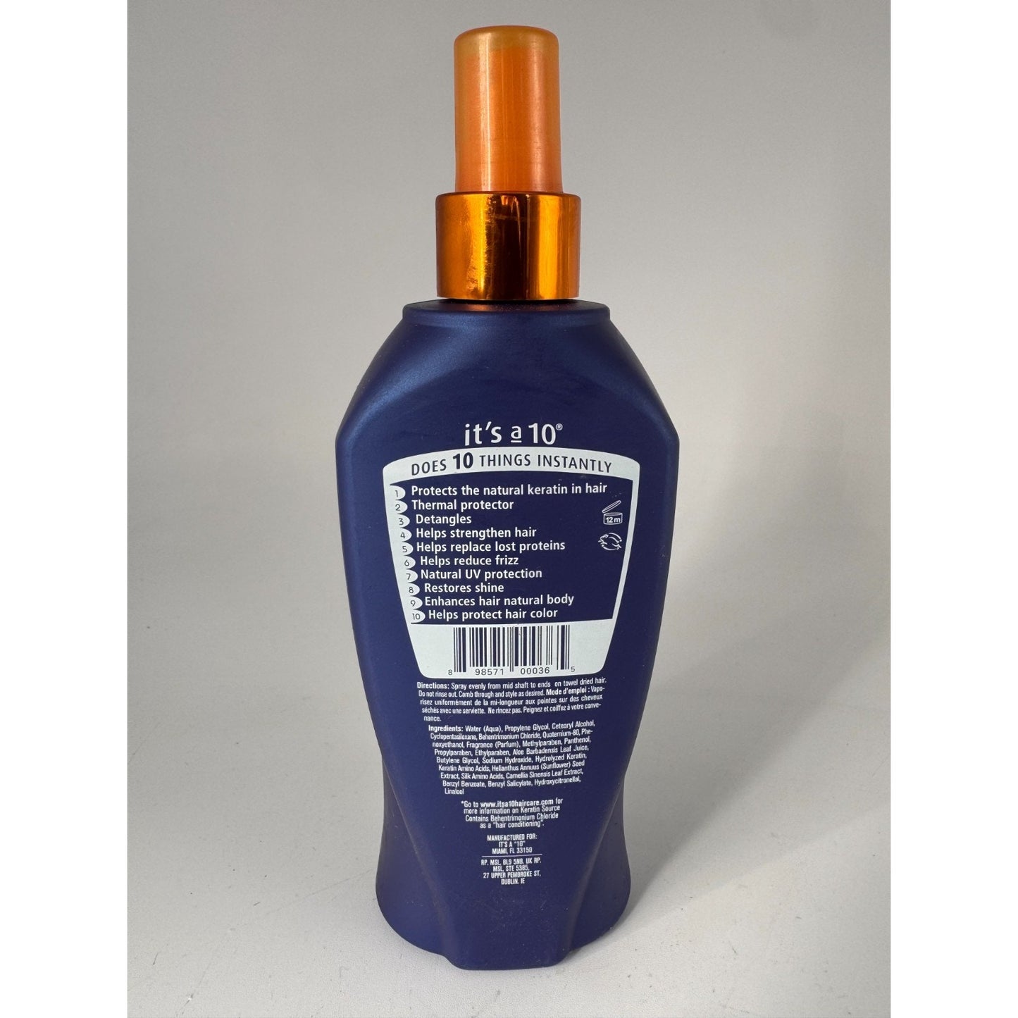 It's a 10 Miracle Leave-In Plus Keratin Heat Protection for All Hair Types 10 Oz