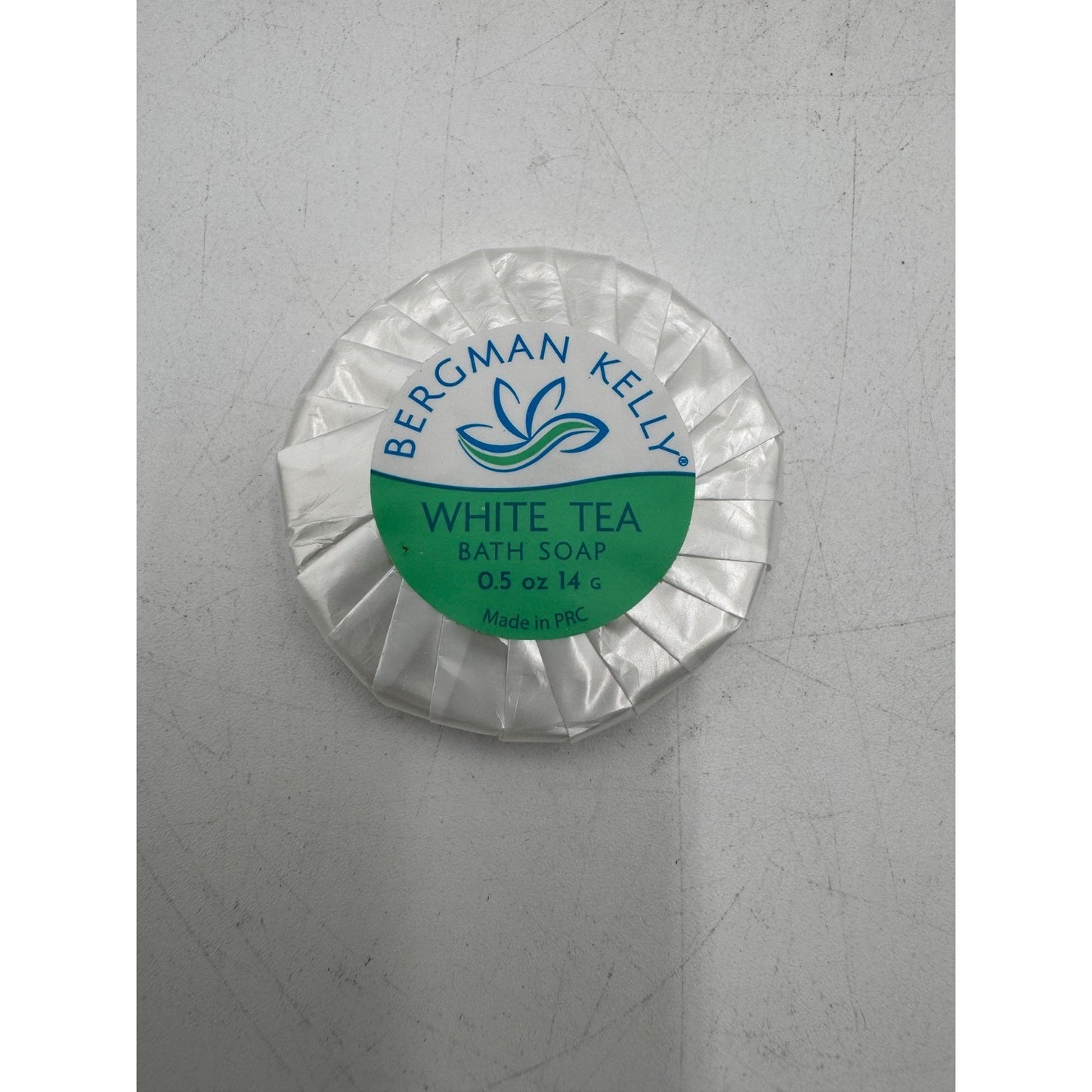 Bergman Kelly Travel Size Small Round Soap Bar White Tea Scent - 0.5 oz / 14g