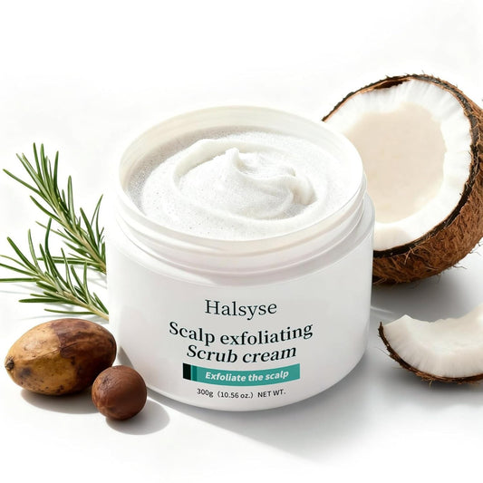 Halsyse Scalp Exfoliating Scrub Cream 10.56 oz Anti-Frizz and Hair Strengthening