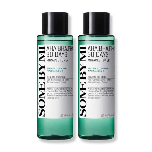 Some By Mi AHA BHA PHA 30 Days Miracle Toner for All Skin Types 150ml (2-Pack)