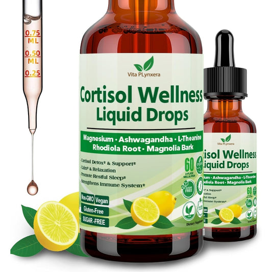 Vita Plynxera Cortisol Wellness Liquid Drop Lemon Flavor Dietary Supplement 60ml