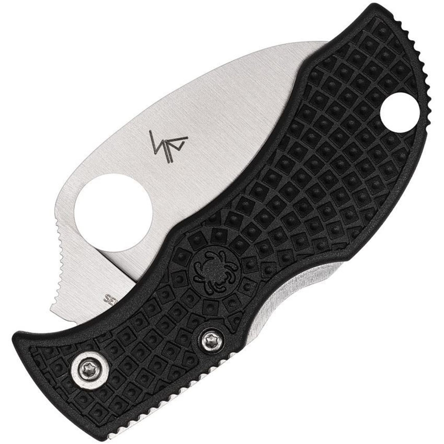 Spyderco Manbug Folding Knife Black Handle 1.88" Stainless Steel Hawkbill Blade