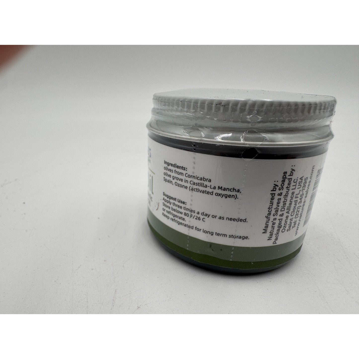 Nature's Salves & Soaps Fully Ozonated Organic Extra Virgin Olive Oil 2 Fl Oz