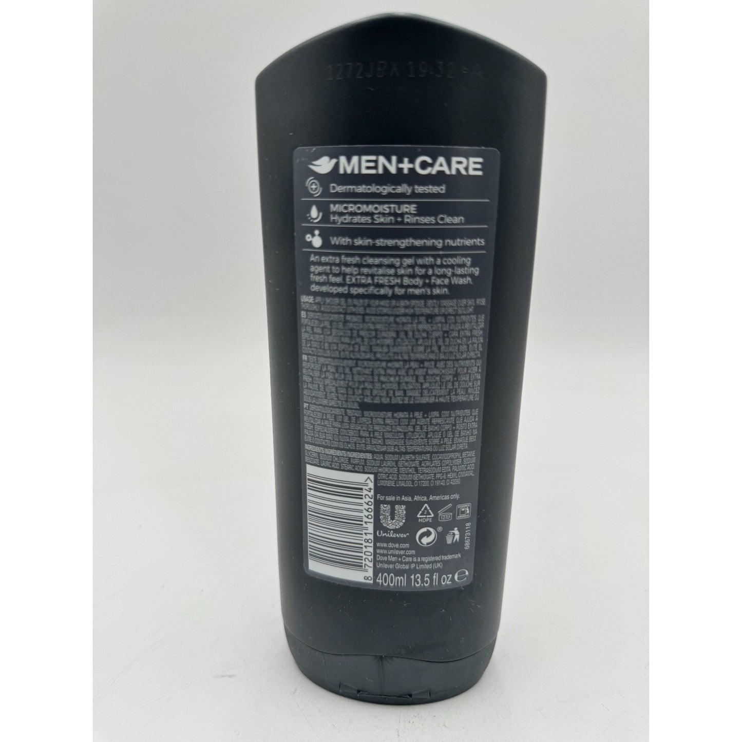 Dove Men+Care Extra Fresh Body and Face Wash MicroMoisture Technology 13.5 FL Oz