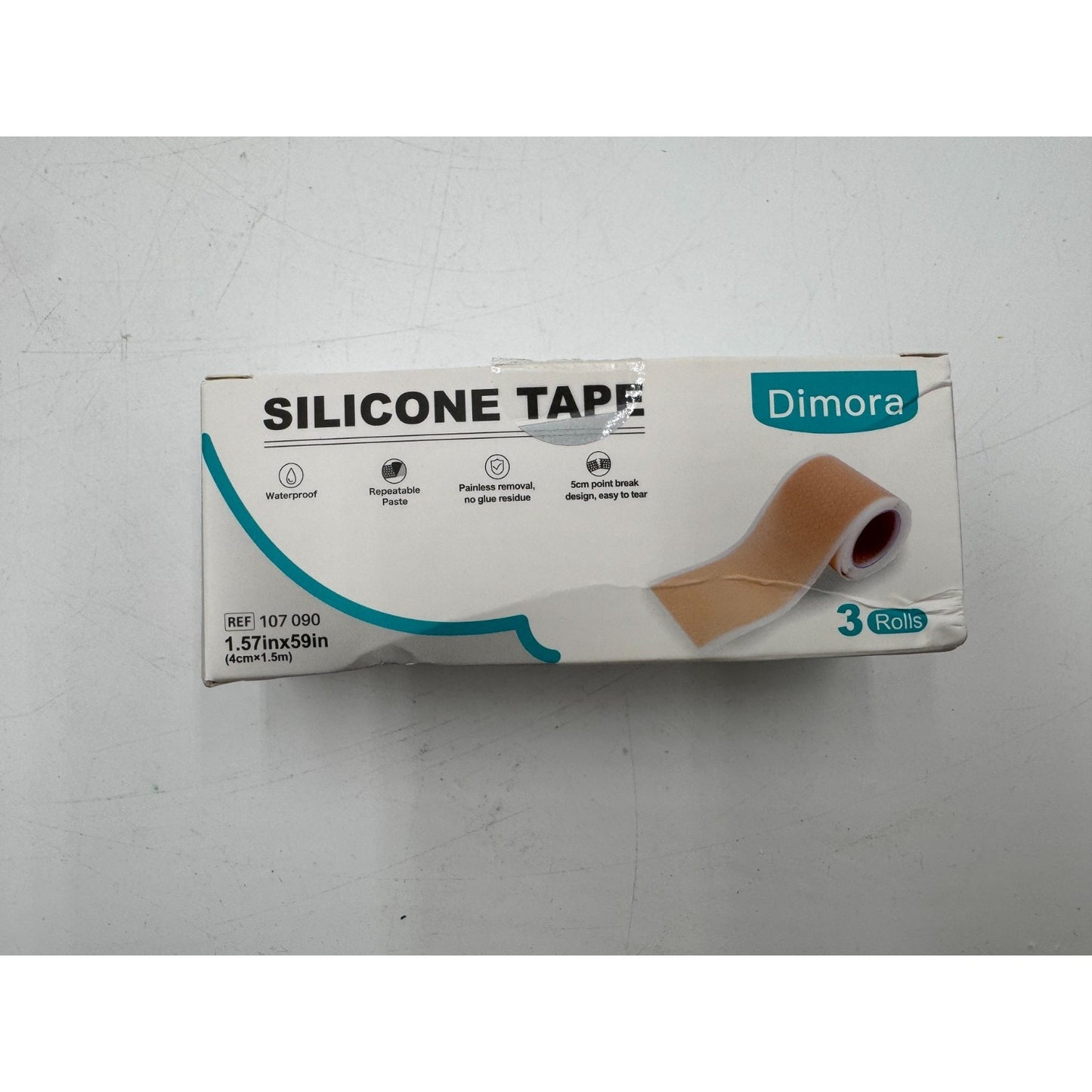 Dimora Silicone Scar Tape Waterproof Repeatable Paste 1.57" x 59" - 3 Rolls Pack
