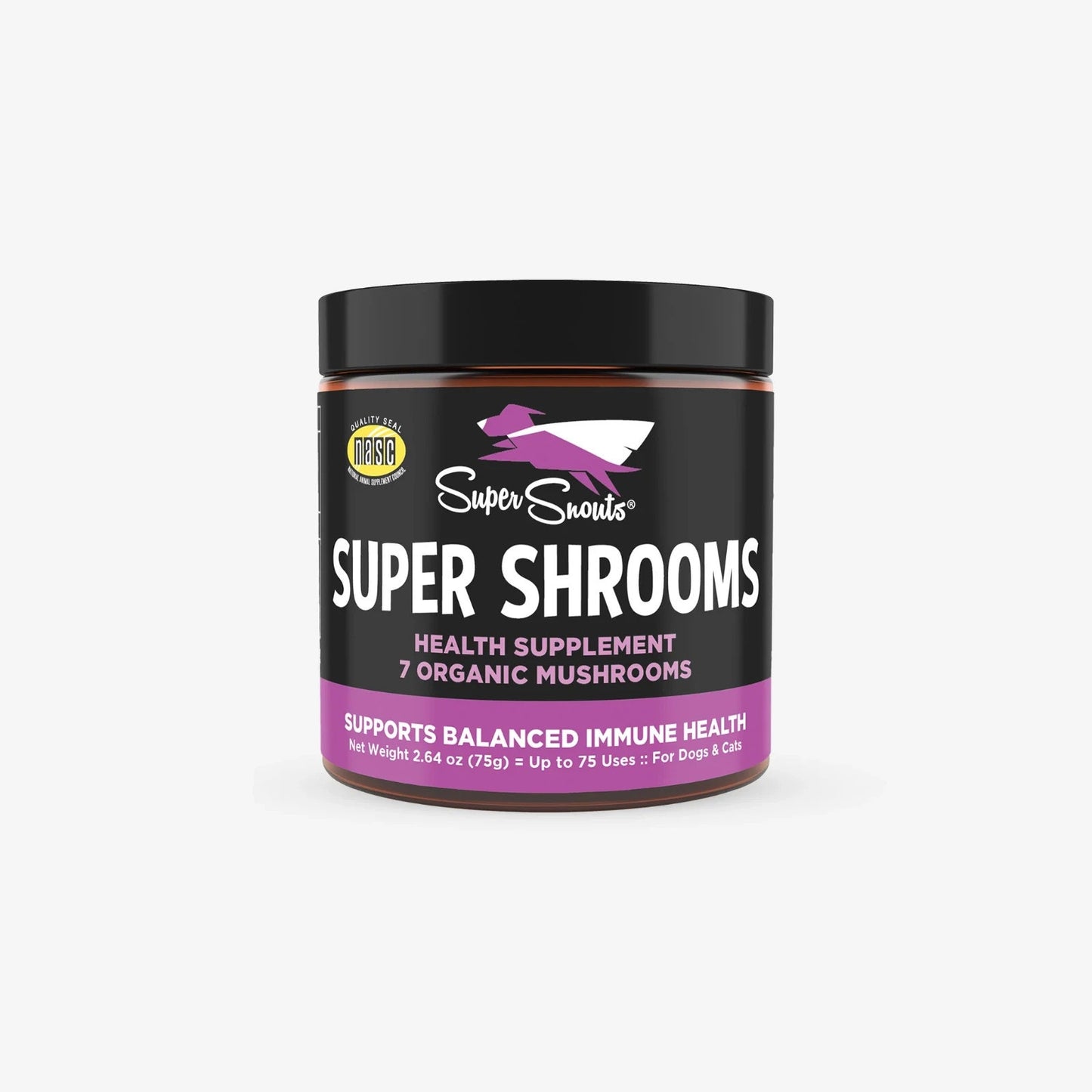 Super Snouts Super Shrooms Mushroom Health Supplement for Dogs & Cats 2.64 Oz