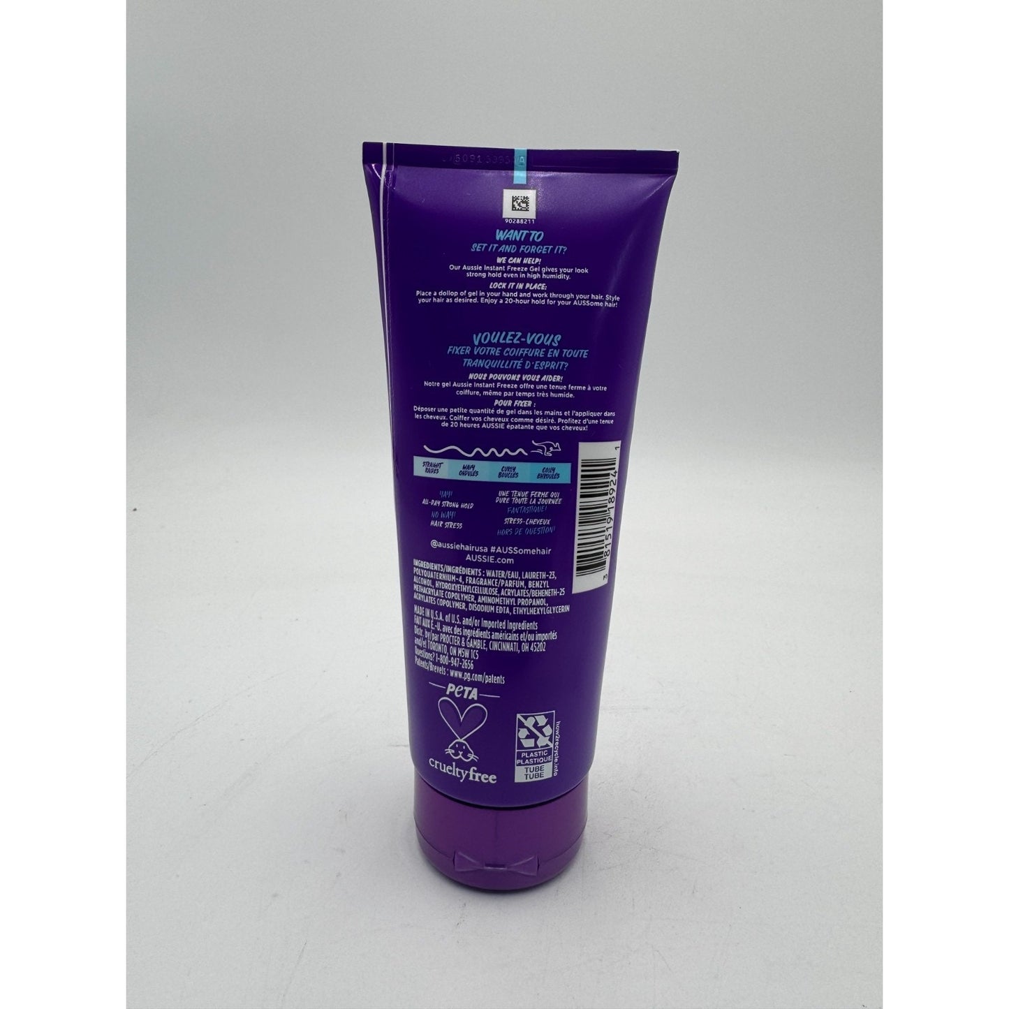 Aussie Instant Freeze Sculpting Hair Gel Maximum Hold for All Hair Types - 7 Oz