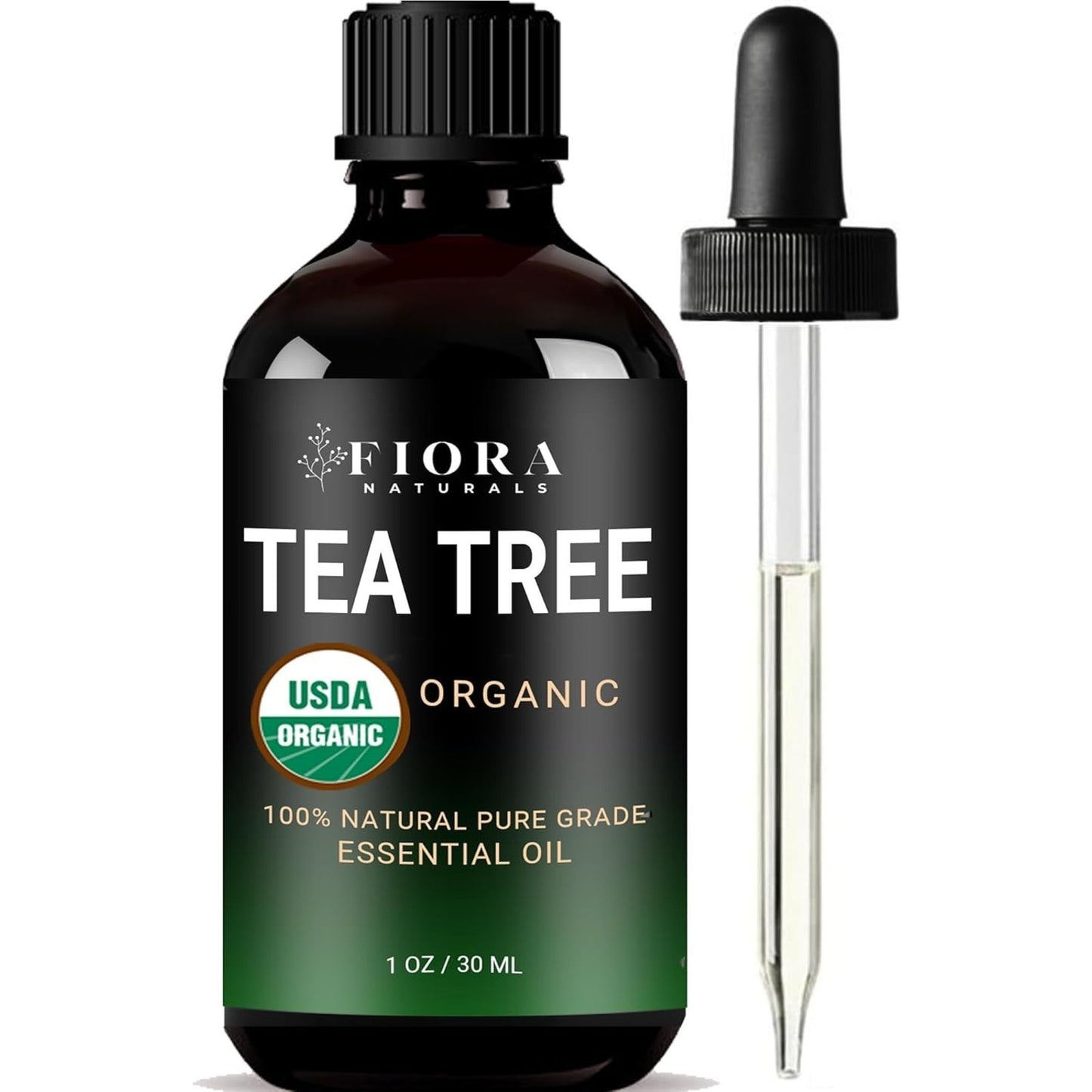 Fiora Naturals 100% Pure Organic Tea Tree Essential Oil for Skin & Hair 1 Fl Oz