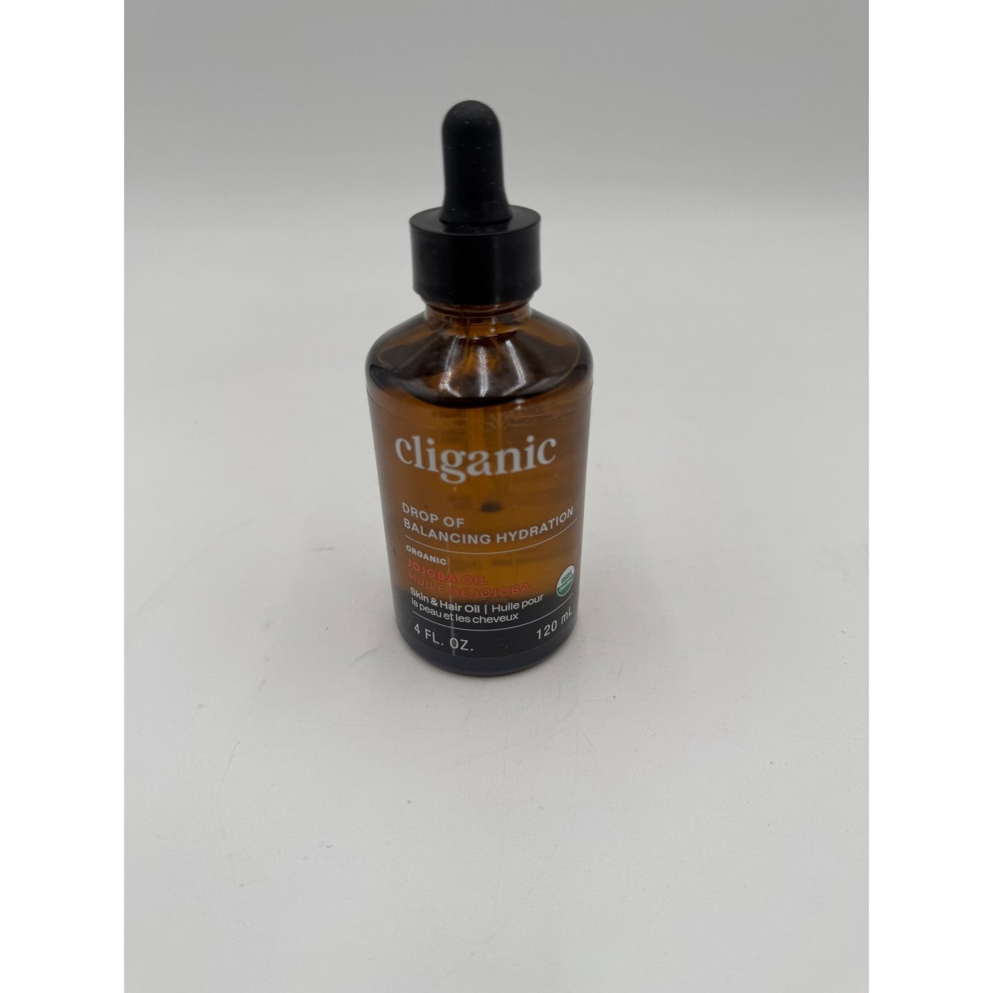 Cliganic Drop of Balancing Hydration Organic Jojoba Oil for Face, Hair, Body 4oz