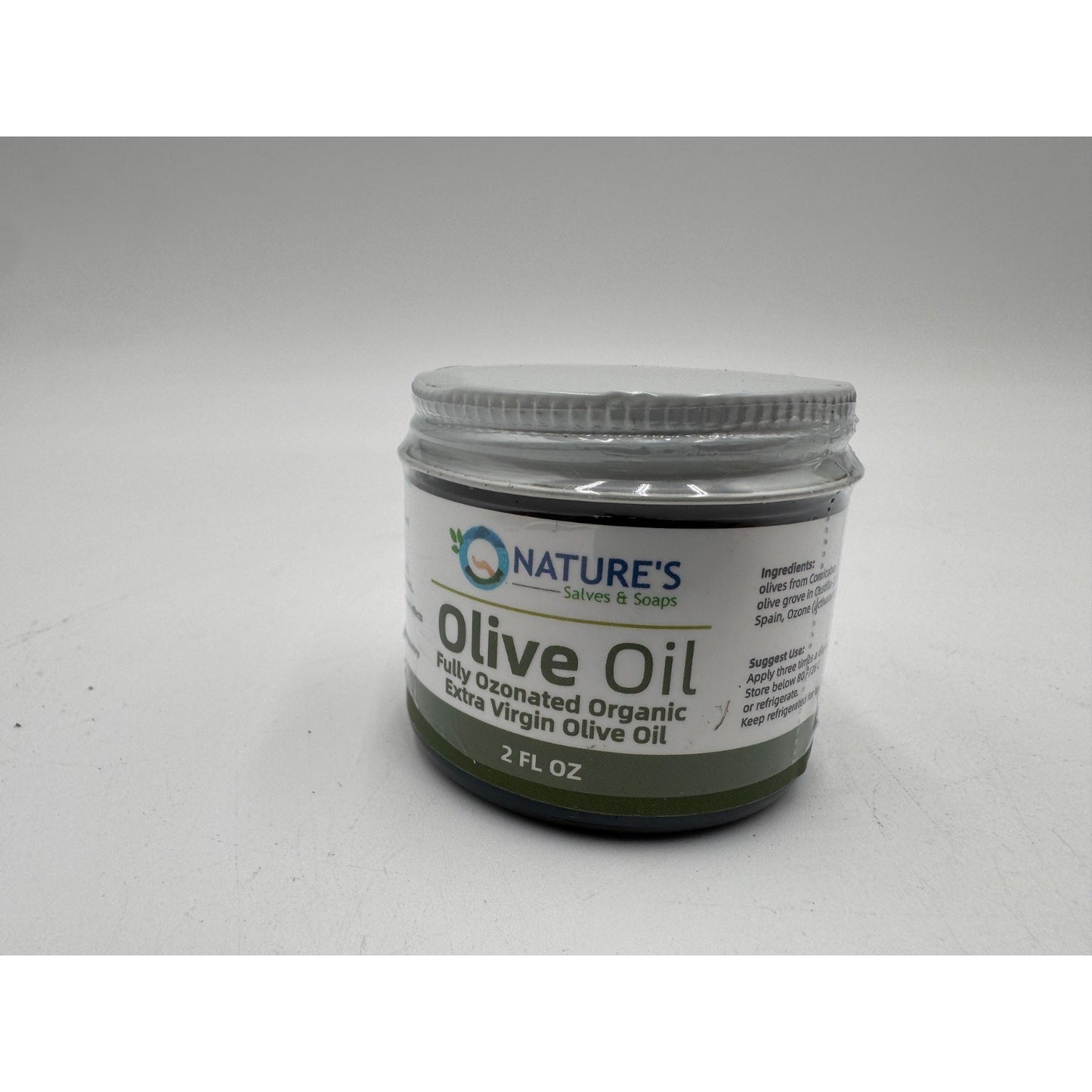 Nature's Salves & Soaps Fully Ozonated Organic Extra Virgin Olive Oil 2 Fl Oz