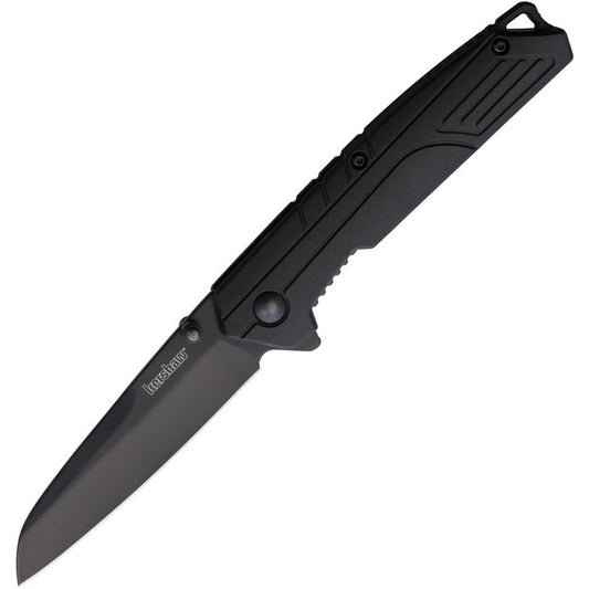 Kershaw Fiber Folding Knife Black Handle 3" Stainless Steel Sheepsfoot Blade