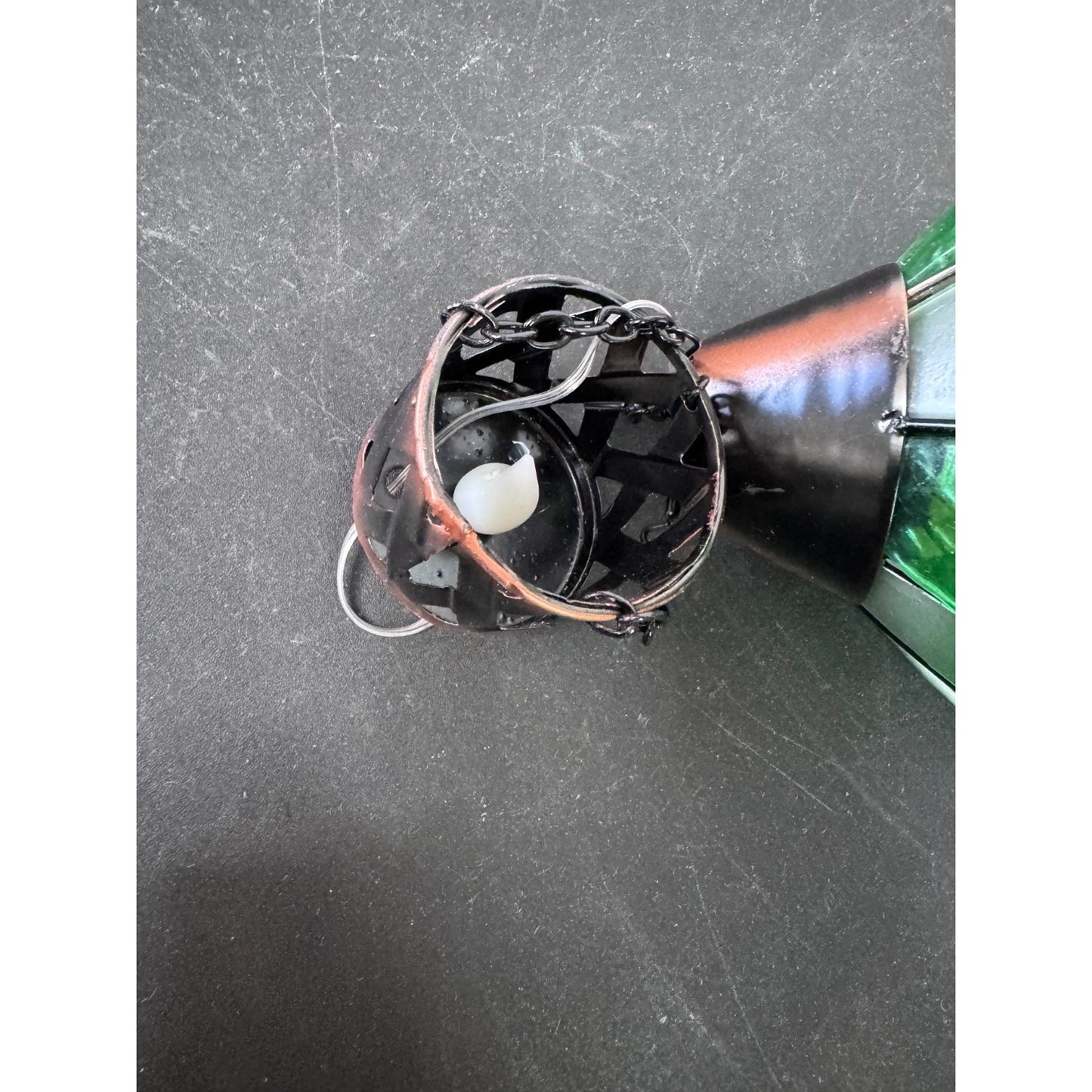 Christmas Santa Claus Flickering Flame Hot Air Balloon Hanging Solar Lantern