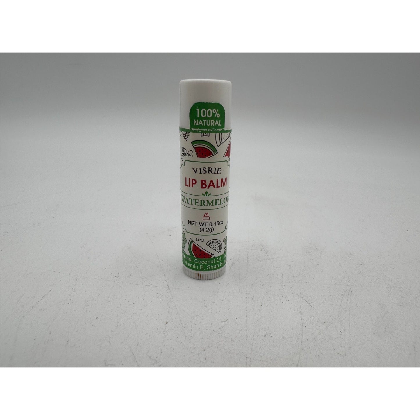 Visrie Watermelon Lip Balm 100% Natural Moisturize Dry & Chapped Lips - 0.15 oz