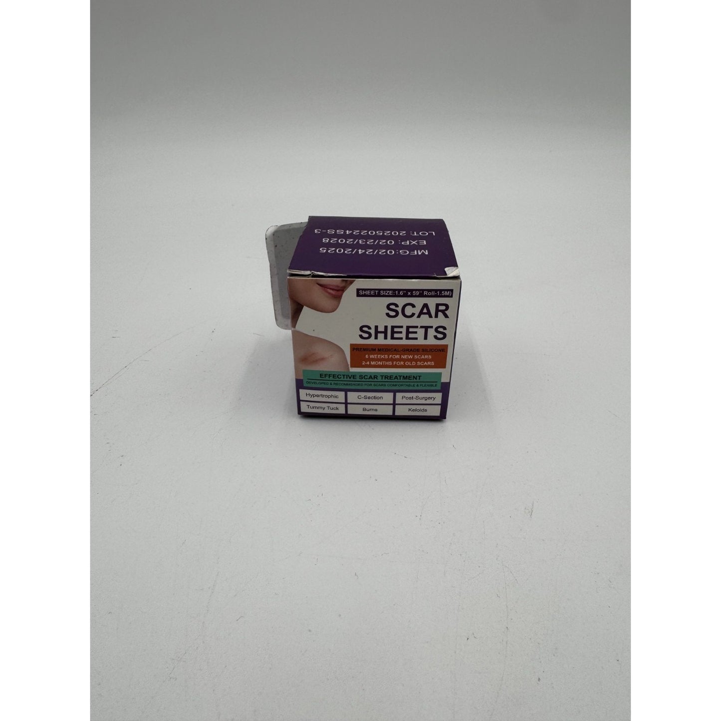 Silicone Scar Sheets for Effective Scar Treatment Breathable 1.6"x59" Roll-1.5M