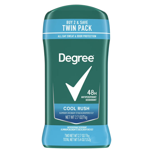 Degree Men's Cool Rush Antiperspirant Deodorant Sweat & Odor Protect Twin Pack
