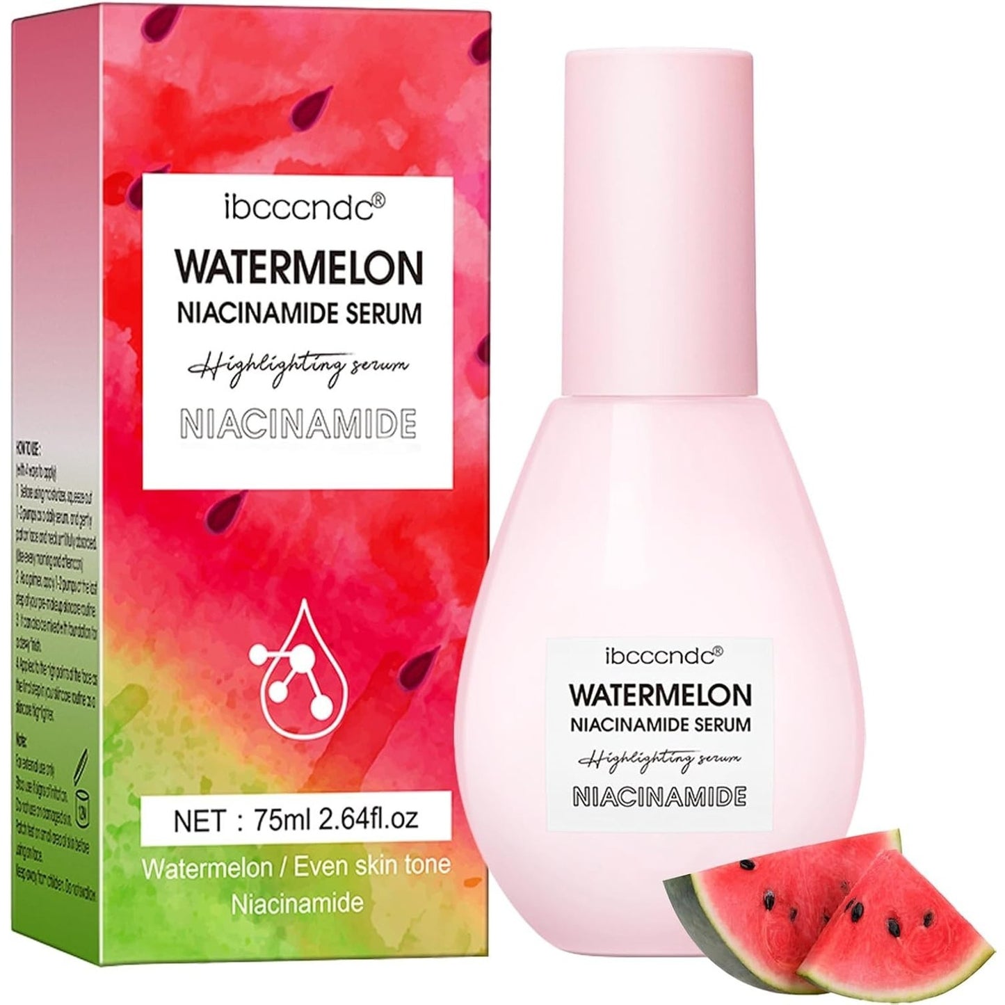 Ibcccndc Watermelon Niacinamide Serum Brighten Moisturize Gorgeous 2.64 Fl Oz
