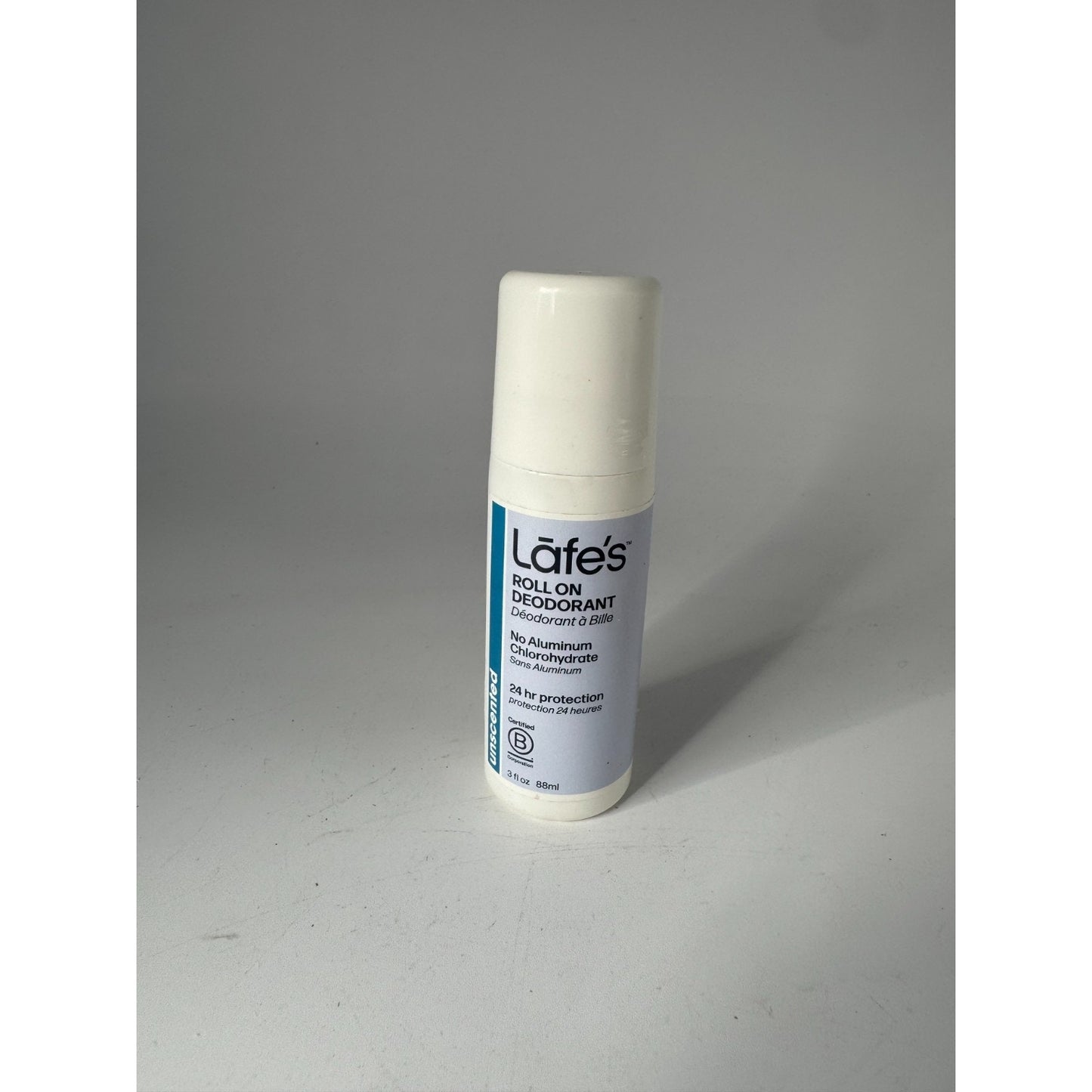 Lafe's Unscented Roll-On Natural Deodorant 24H Protection Aluminum Free 3 Fl Oz