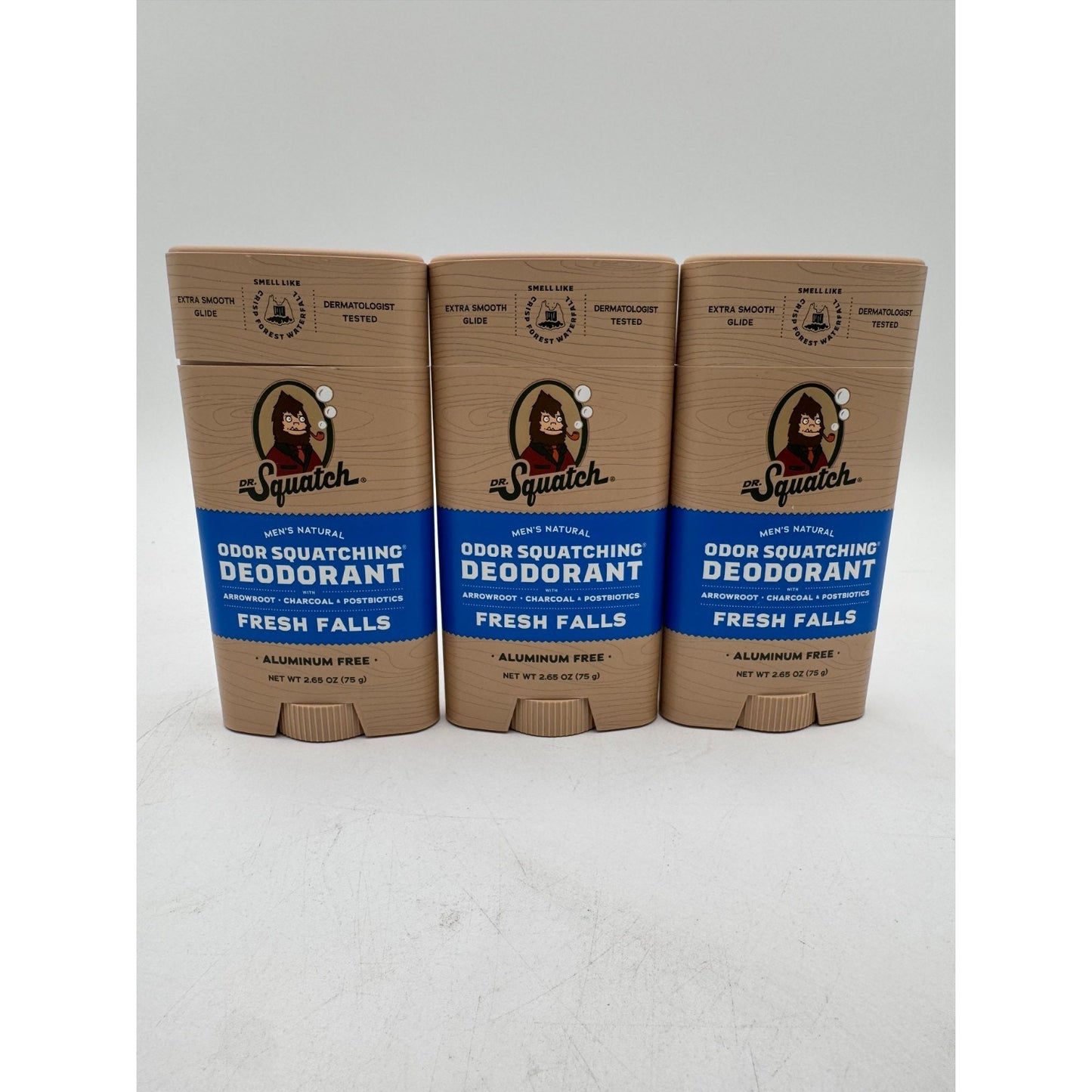 Dr. Squatch Men’s Natural Deodorant Fresh Falls 2.65 oz Aluminum Free - 3-Pack