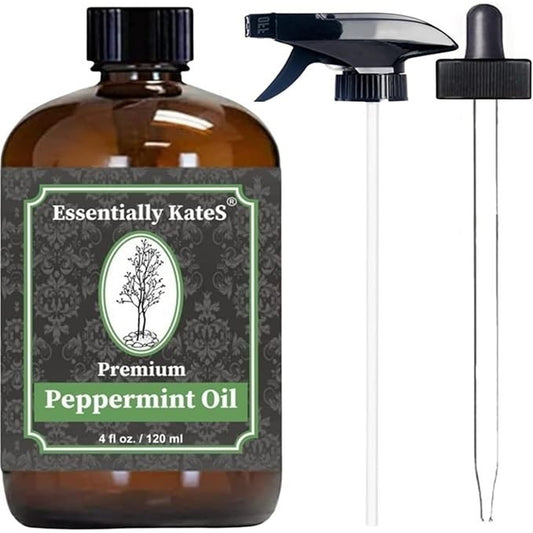 Essentially KateS Premium Peppermint Oil Therapeutic Grade with Sprayer 4 Fl Oz