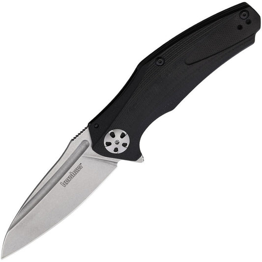 Kershaw Natrix Pocket Knife Black G10 Handle Bearing 3.25" Tumbled Finish Blade