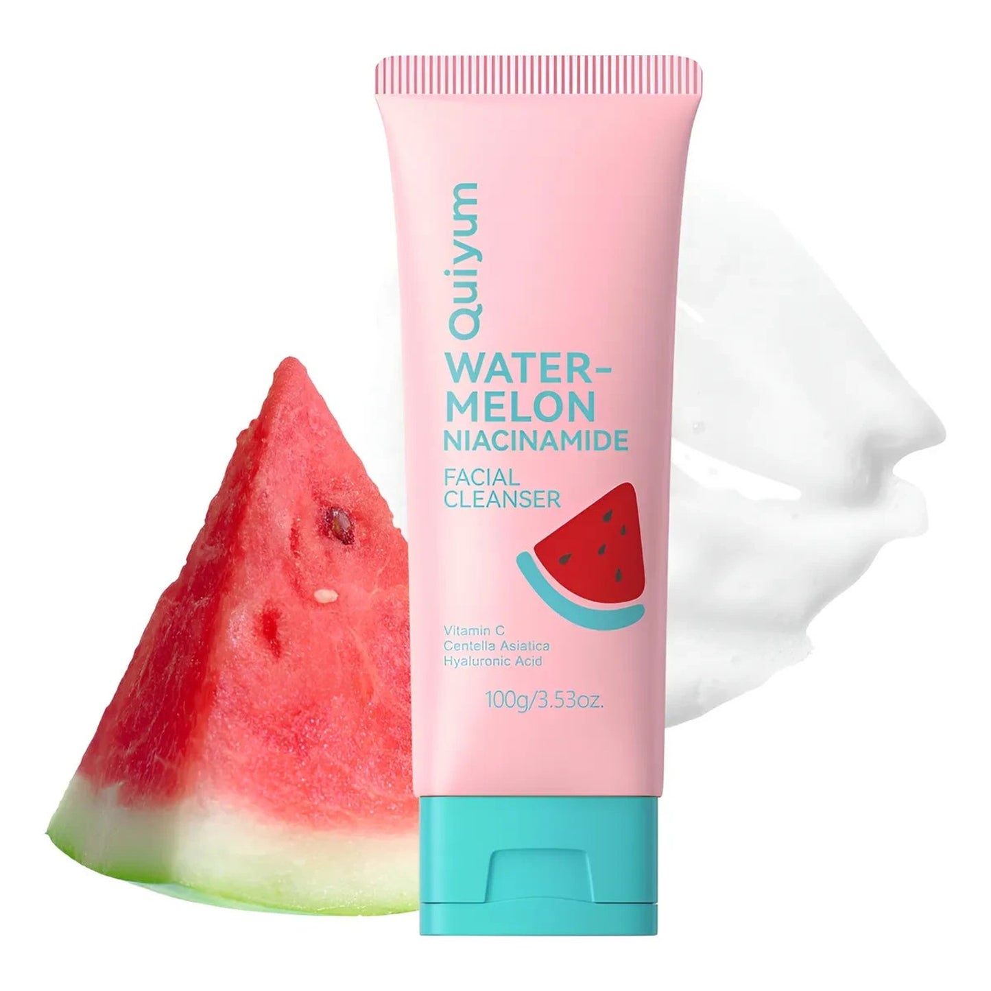 Quiyum Watermelon Niacinamide Foaming Facial Cleanser Nourishing Hydration 100g