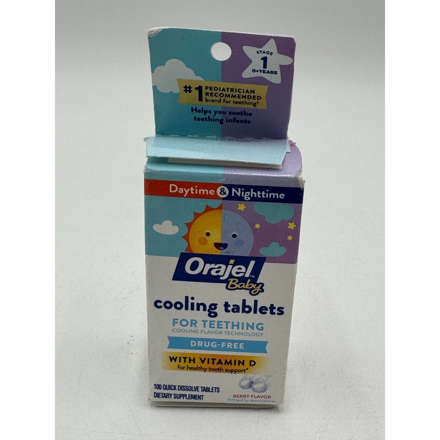 Orajel Baby Cooling Tablets for Teething Vitamin D Quick Dissolve (100 Tablets)