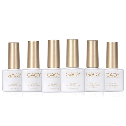 Gaoy UV LED Cure Gel Polish Set 6 Colors Translucent Soak-Off UV LED Cure 7.3ml