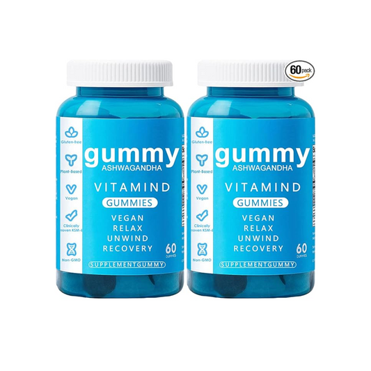 Gummy Ashwaganda Vitamin D Gummies Vegan, Relax, Unwind, Recover 60 gummies