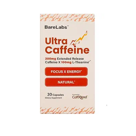 Barelabs Ultra Caffeine 200mg + L-Theanine 100mg – 120 Capsules