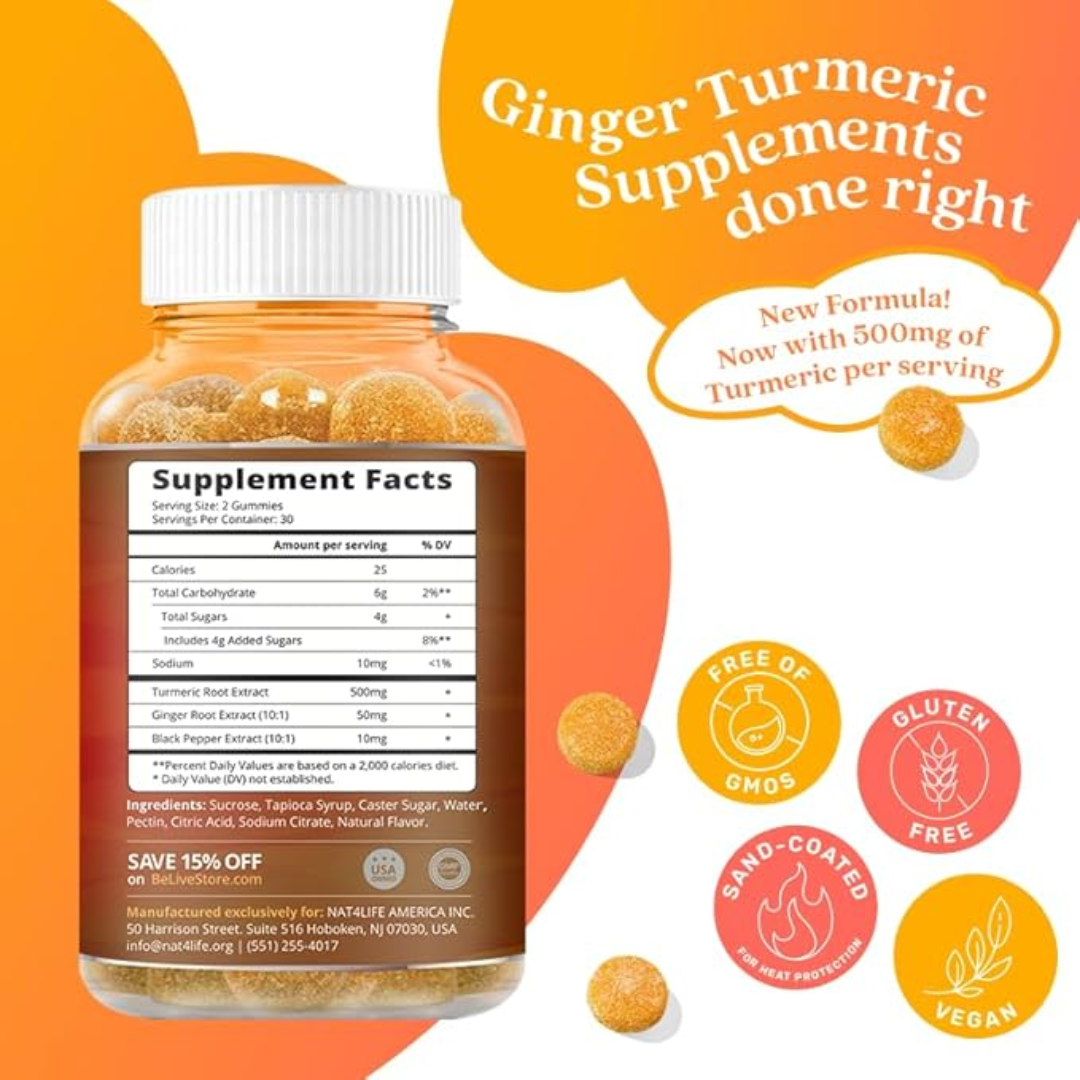Belive Turmeric Ginger with Black Pepper – 60 Gummies