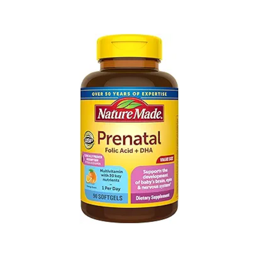 Nature Made Prenatal with Folic Acid + DHA – 90 Softgels