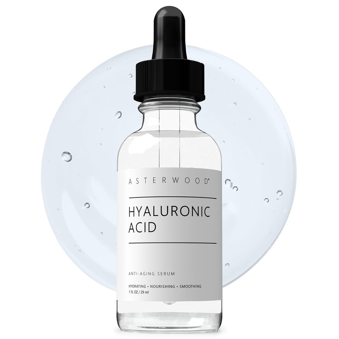 Asterwood Hyaluronic Acid Anti-Aging Serum Hydrating Face Plumping 1 fl oz 29ml