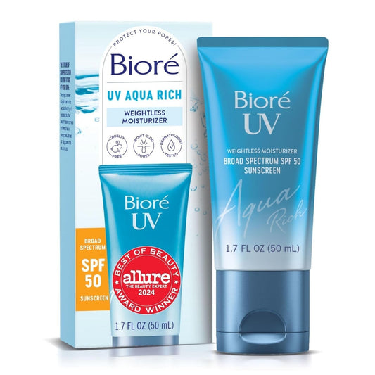 Biore UV Aqua Rich Facial Moisturizer Sunscreen SPF 50 Anti-Aging Oil-Free 50ml