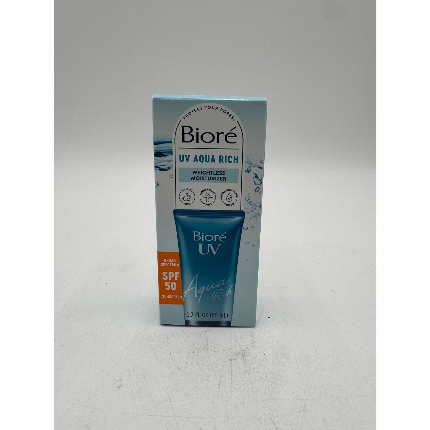 Biore UV Aqua Rich Facial Moisturizer Sunscreen SPF 50 Anti-Aging Oil-Free 50ml