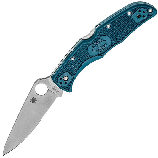 Spyderco Endura 4 Folding Knife Blue Handle 3.75" Bohler K390 Drop Point Blade