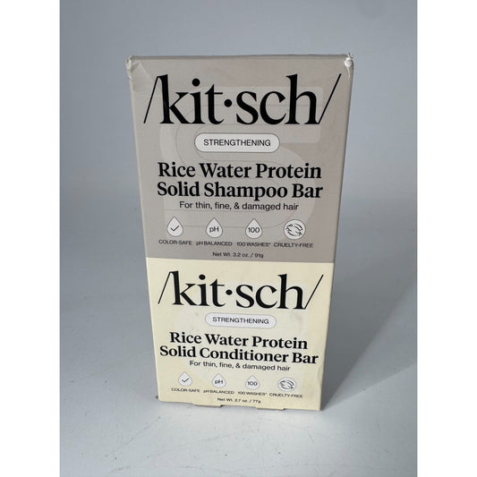 Kitsch Rice Water Protein Solid Shampoo & Conditioner Set For Thin/Damaged Hair